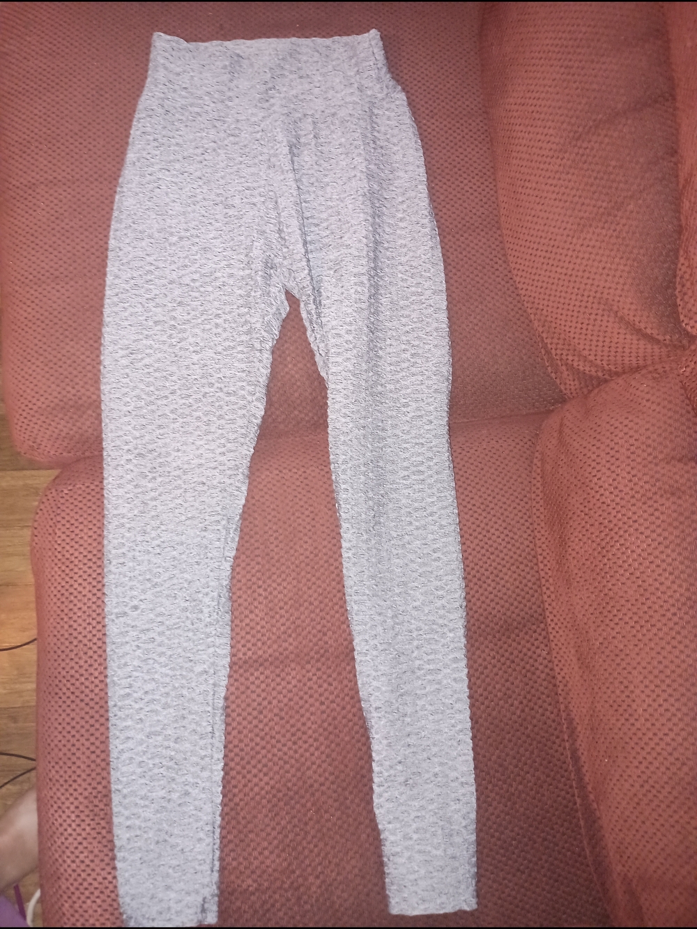 Slide Heather Grey Textured Women's Rushing Leggings